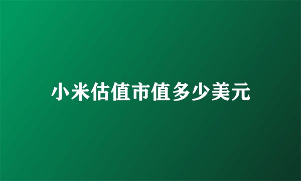 小米估值市值多少美元