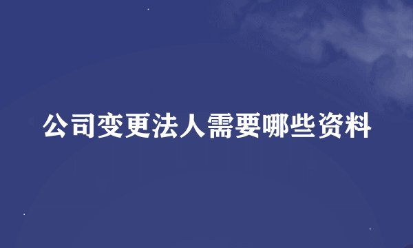 公司变更法人需要哪些资料