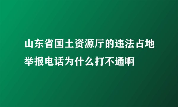 山东省国土资源厅的违法占地举报电话为什么打不通啊