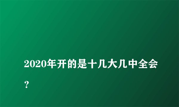 
2020年开的是十几大几中全会？


