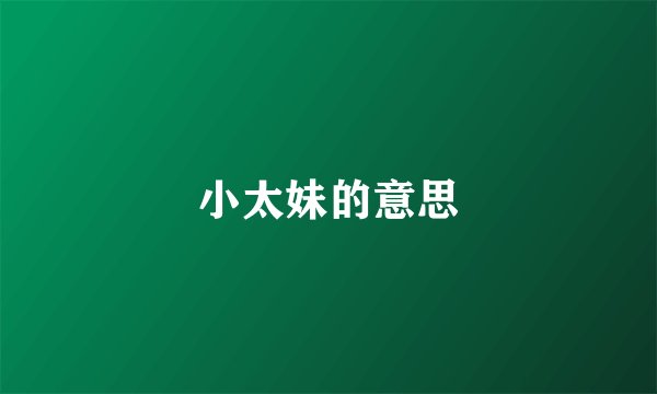 小太妹的意思