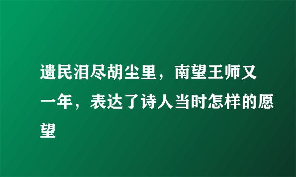 遗民泪尽胡尘里，南望王师又一年，表达了诗人当时怎样的愿望
