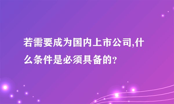 若需要成为国内上市公司,什么条件是必须具备的？