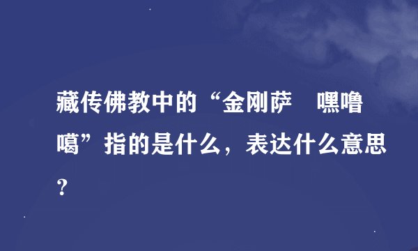 藏传佛教中的“金刚萨埵嘿噜噶”指的是什么，表达什么意思？