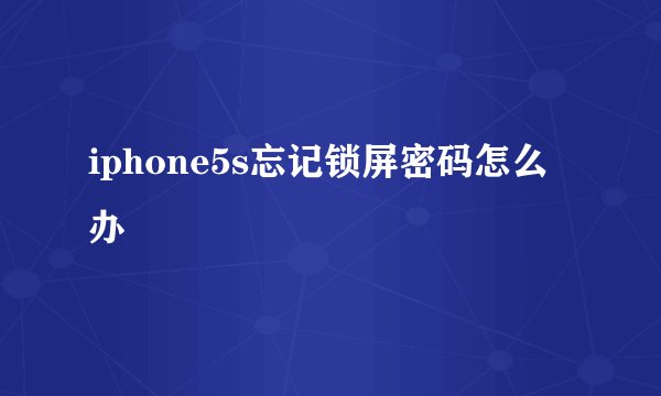 iphone5s忘记锁屏密码怎么办
