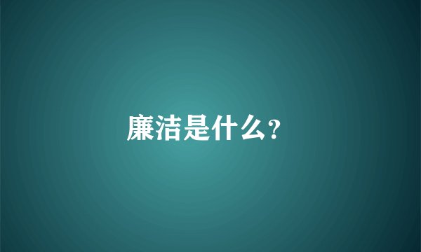 廉洁是什么？