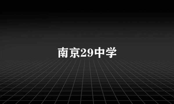 南京29中学