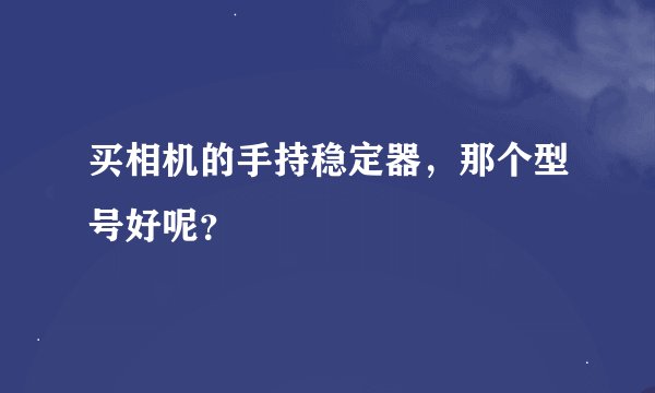 买相机的手持稳定器，那个型号好呢？