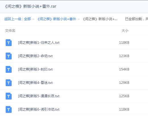 求间之楔新版小说1-8 番外，要全的！！！