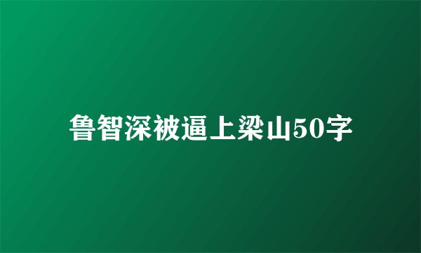 鲁智深被逼上梁山50字