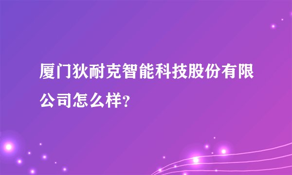 厦门狄耐克智能科技股份有限公司怎么样？