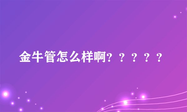 金牛管怎么样啊？？？？？