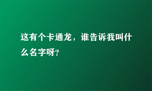 这有个卡通龙，谁告诉我叫什么名字呀？