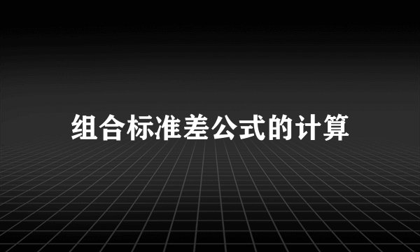 组合标准差公式的计算