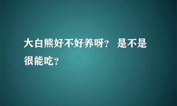 大白熊好不好养呀？ 是不是很能吃？