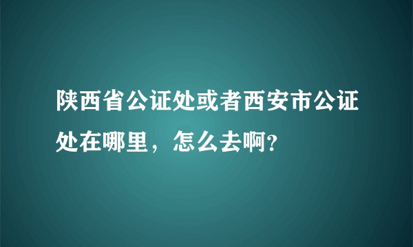 陕西省公证处或者西安市公证处在哪里，怎么去啊？