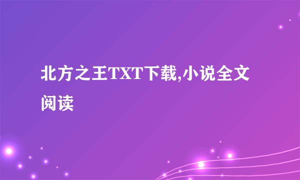北方之王TXT下载,小说全文阅读