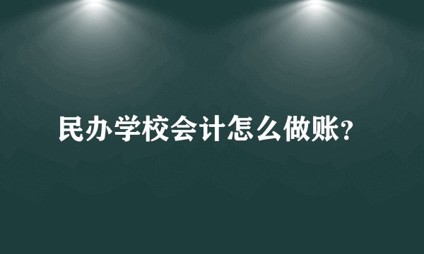 民办学校会计怎么做账？