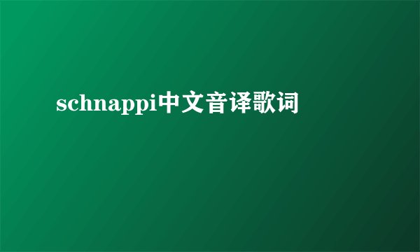 schnappi中文音译歌词