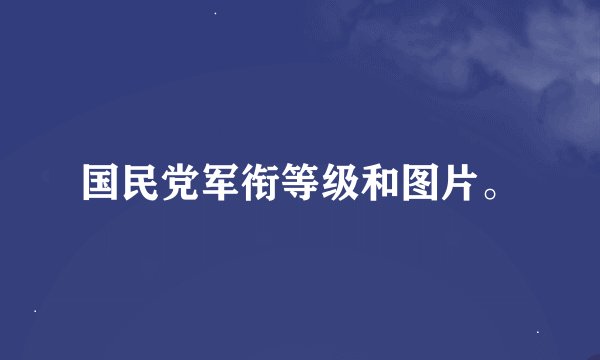 国民党军衔等级和图片。