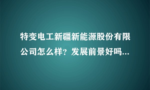 特变电工新疆新能源股份有限公司怎么样？发展前景好吗？待遇高吗？主要从事什么工作？在哪工作？