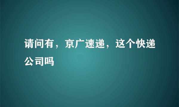 请问有，京广速递，这个快递公司吗