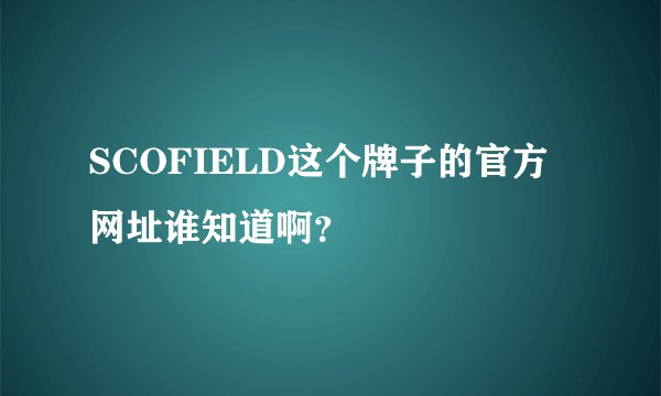 SCOFIELD这个牌子的官方网址谁知道啊？