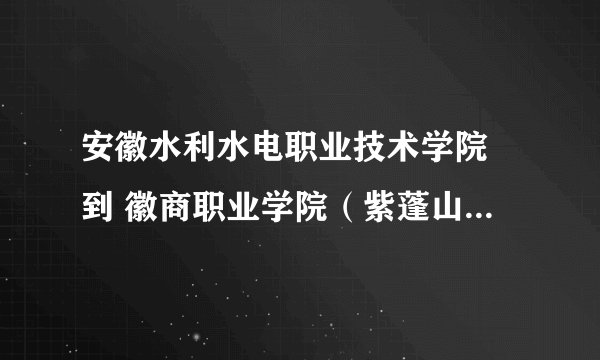 安徽水利水电职业技术学院 到 徽商职业学院（紫蓬山校区）  该如何乘车？