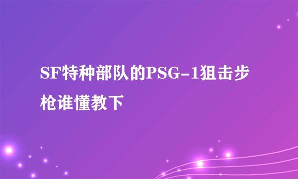 SF特种部队的PSG-1狙击步枪谁懂教下