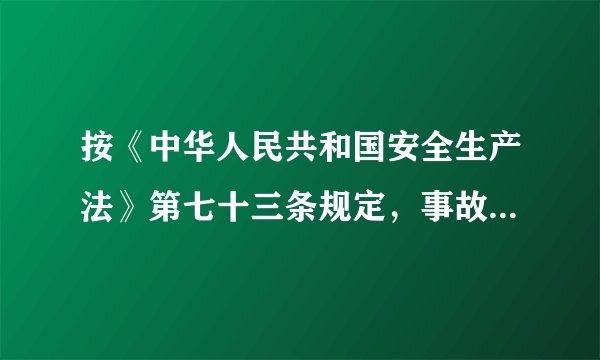 按《中华人民共和国安全生产法》第七十三条规定，事故调查应按什么原则