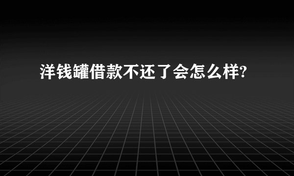 洋钱罐借款不还了会怎么样?