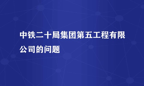 中铁二十局集团第五工程有限公司的问题