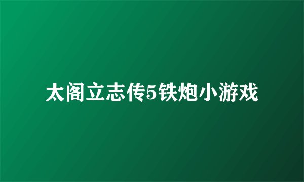 太阁立志传5铁炮小游戏