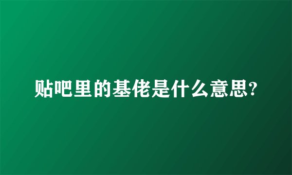 贴吧里的基佬是什么意思?