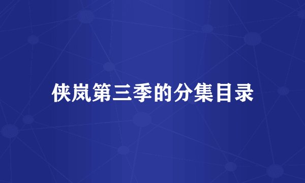 侠岚第三季的分集目录