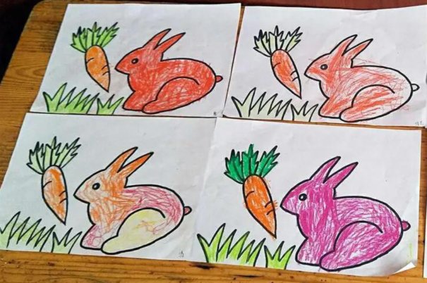 小白兔怎么涂色好看