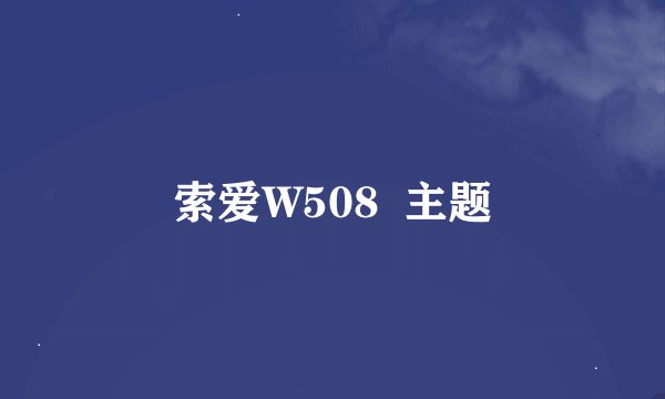 索爱W508  主题