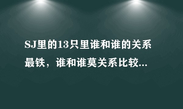 SJ里的13只里谁和谁的关系最铁，谁和谁莫关系比较不好？（我要最详细的）