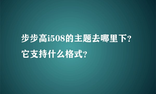 步步高i508的主题去哪里下？它支持什么格式？
