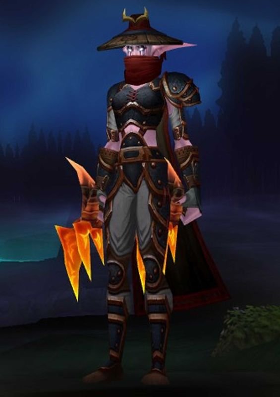 求一套魔兽世界盗贼幻化装备，最好是黑色的