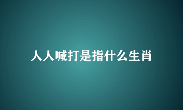 人人喊打是指什么生肖