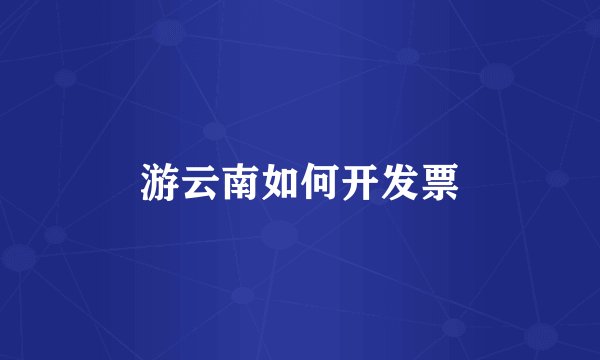 游云南如何开发票