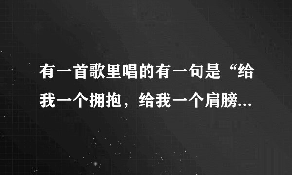 有一首歌里唱的有一句是“给我一个拥抱，给我一个肩膀靠靠”是叫什么歌？