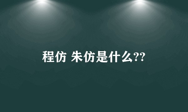 程仿 朱仿是什么??