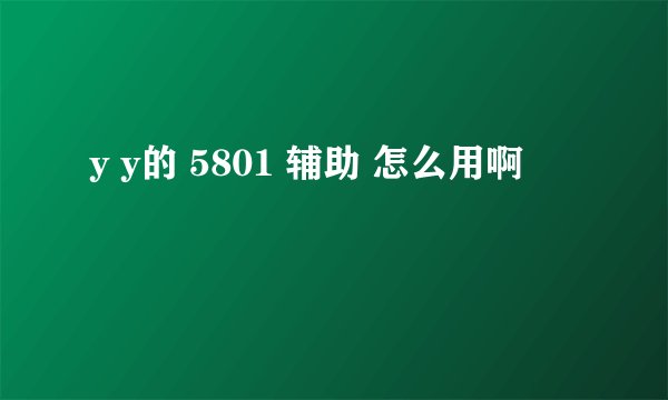 y y的 5801 辅助 怎么用啊