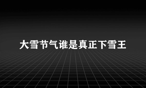 大雪节气谁是真正下雪王