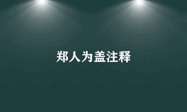 郑人为盖注释