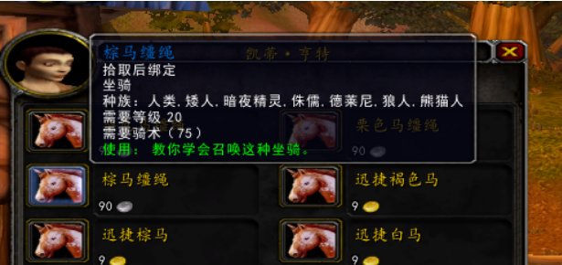 魔兽世界几级才能有坐骑呢?