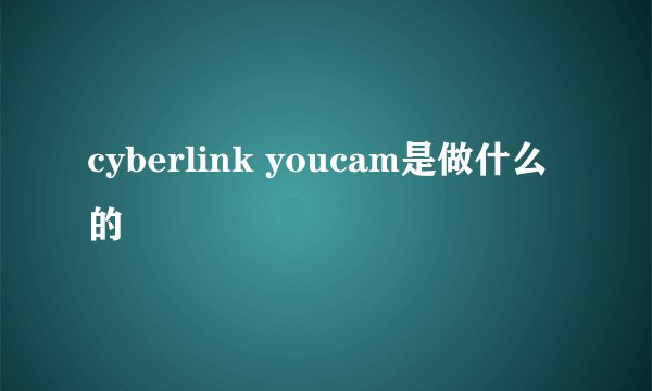 cyberlink youcam是做什么的