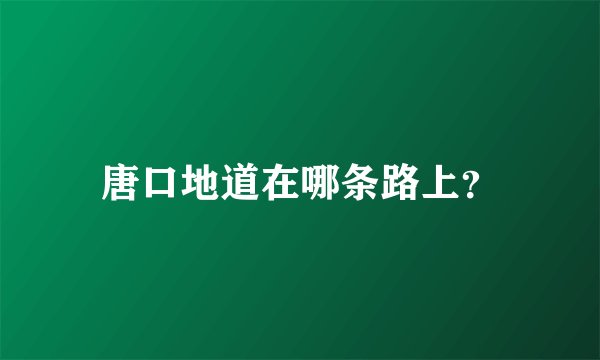 唐口地道在哪条路上？